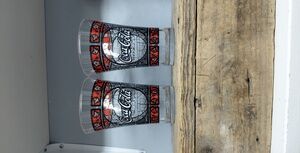 Vintage Coca Cola Tiffany Style Flare Top Glasses Set